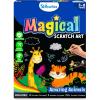 Skillmatics Scratch Art Book for Kids – Unicorns & Princesses, Craft Kits & Supplies, 30+ Scratch Stickers, Travel Toys, DIY Kit, Valentine’s Day Gifts for Girls & Boys Ages 3, 4, 5, 6, 7, 8(1. Animals)