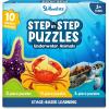 Skillmatics Step by Step Puzzles – 40 Piece Jigsaw & Toddler Puzzle, Montessori Educational Toy for Boys & Girls, Farm Animals, Travel Friendly, Gifts for Kids Ages 3, 4, 5 and Up(4. Underwater Animals)
