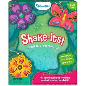 Skillmatics Art & Craft Activity – Shake-its Christmas Ornaments, DIY Holiday Decoration Kit, Glitter Craft Kit, Creative Activity, Gifts for Girls & Boys Ages 4, 5, 6, 7, 8, 9(Flowers & Butterflies)