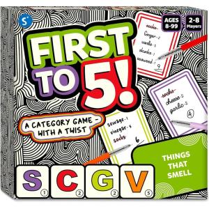 Skillmatics Board & Card Game – First to 5, Category Game with a Twist, Perfect for Parties, Family, Game Night, Quick Thinking, Gifts for Kids, Teens, Adults, Ages 8, 9, 10 & Up, 2-8 Players