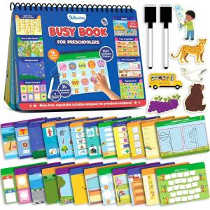 Skillmatics Busy Book for Preschoolers – Preschool Learning Activities, Mess-Free & Pre-Assembled, 150+ Reusable Stickers, Educational Homeschool & Travel Toy, Gift for Toddlers for Ages 3, 4, 5, 6