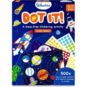 Skillmatics Dot It Sticker Art – Dinosaurs, Mess-Free Fun for Kids, 500+ Stickers, Craft Kits, DIY Scrapbooking Activity, Travel Toys, Gifts for Boys & Girls Ages 3, 4, 5, 6, 7(7. Space)