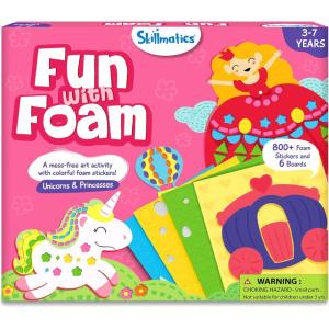 Skillmatics Foam Sticker Art Activity – Unicorns & Princesses, Mess-Free Fun for Kids, 800+ 3D Foam Stickers, DIY Felt Craft Kits, Valentine’s Day Gifts for Girls & Boys Ages 3, 4, 5, 6, 7(2.⁠ ⁠⁠Unicorns & Princesses)