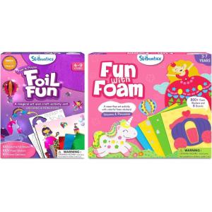 Skillmatics Foil Fun & Fun with Foam Unicorns & Princesses Theme Bundle, Art & Craft Kits, DIY Activities for Kids