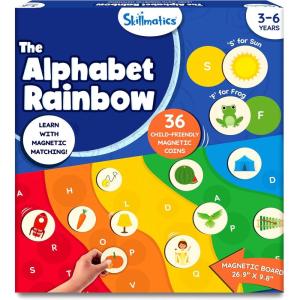 Skillmatics Magnetic Matching Activity – The Alphabet Rainbow, Preschool Learning Toy & Game for Kids, 35+ Magnetic Pieces, Gifts for Girls & Boys Ages 3, 4, 5, 6(The Alphabet Rainbow)
