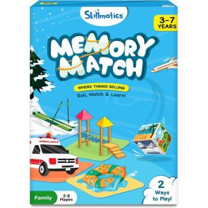 Skillmatics Memory Match – Animals, Fun & Fast Matching Board Game for Kids, Educational Preschool Game for Toddlers, Boys & Girls Ages 3, 4, 5, 6 & 7, Learning & Brain Development Toy(Where Things Belong)