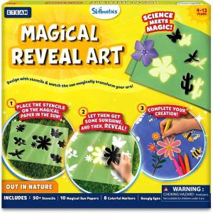 Skillmatics Paper Art Kit – STEM Craft Kit for Kids with Decorative Paper, Stencils & Markers, Create with Light, Mess-Free, Indoor Fun, Gift for Ages 4, 5, 6, 7, 8, 9, 10, 11, 12(Nature)