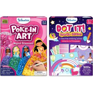 Skillmatics Poke in Art Magical Princesses & Dot It Unicorns and Princesses Sparkle Bundle, Mess-Free Art for Kids, DIY Craft Kits, Creative Activity, Gifts for Ages 3, 4, 5, 6, 7, 8, 9