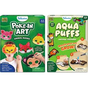 Skillmatics Poke-in Art – Animal Masks & Aqua Puffs Animals Bundle, DIY Craft Activity for Kids, Gifts for Toddlers, Girls & Boys Ages 4, 5, 6, 7, 8, 9, 10