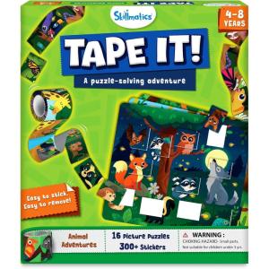Skillmatics Puzzle Activity – Tape It Animal Sticker Puzzles, 300+ Easy-Tear Stickers, Art & Craft Kit, Educational Fine Motor Skills & Travel Toy, Gift for Kids Ages 4, 5, 6, 7, 8(Animal Adventures)