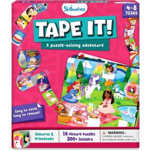 Skillmatics Puzzle Activity – Tape It Animal Sticker Puzzles, 300+ Easy-Tear Stickers, Art & Craft Kit, Educational Fine Motor Skills & Travel Toy, Gift for Kids Ages 4, 5, 6, 7, 8(Unicorns & Princesses)