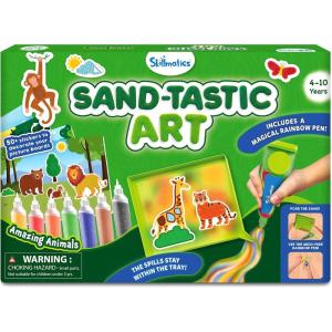 Skillmatics Sand Art Activity – Mess-Controlled DIY Unicorn & Princess Craft Kit with 50+ Colorful Stickers, Fun Hands-On Creative Craft Kits, Valentine’s Day Gift for Ages 4, 5, 6, 7, 8, 9, 10(Animals)