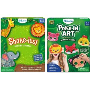 Skillmatics Shake It’s Animals & Poke-in Art Animal Masks Bundle, DIY Craft Activity for Kids, Gifts for Toddlers, Girls & Boys Ages 4, 5, 6, 7, 8, 9