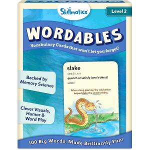 Skillmatics Vocabulary Flash Cards for SAT Prep – Learn 100 Words with Wordplay, Visuals & Soundplay, Study Aid & Educational Gift for Ages 12, 13, 14 & Up, Screen-Free Language Game(Level 2)
