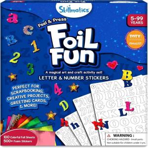 Skillmatics Foil Fun – Easter Cards, No Mess Art for Kids, Easter Basket Stuffers, Craft Kits, DIY Creative Party Activity, Gifts for Girls & Boys Ages 4, 5, 6, 7, 8, 9(4. Letter & Number Stickers)
