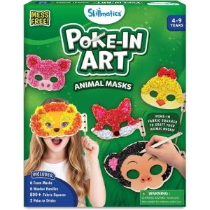Skillmatics Poke-in Art – Easter Fun, Mess-Free for Kids, DIY Wood Craft Kits, Creative Activity, Easter Basket Stuffers, Gifts for Girls and Boys Ages 4, 5, 6, 7, 8, 9(6. Animal Masks)