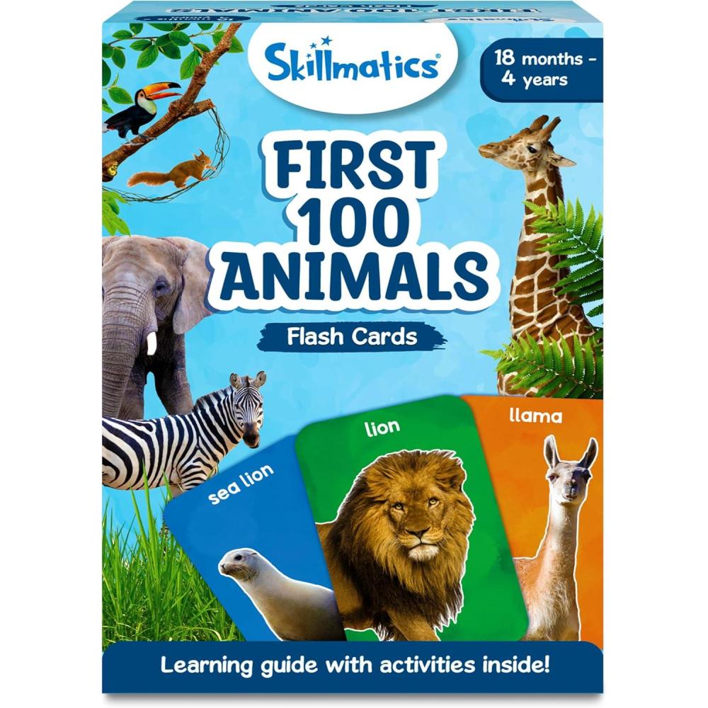 image:imageSkillmatics Flash Cards  500 Sight Words for Preschool PreK Kindergarten 1st 2nd 3rd Grade Gifts Includes The Dolch amp Fry Word List amp 6 Unique GamesFirst 100 Animals