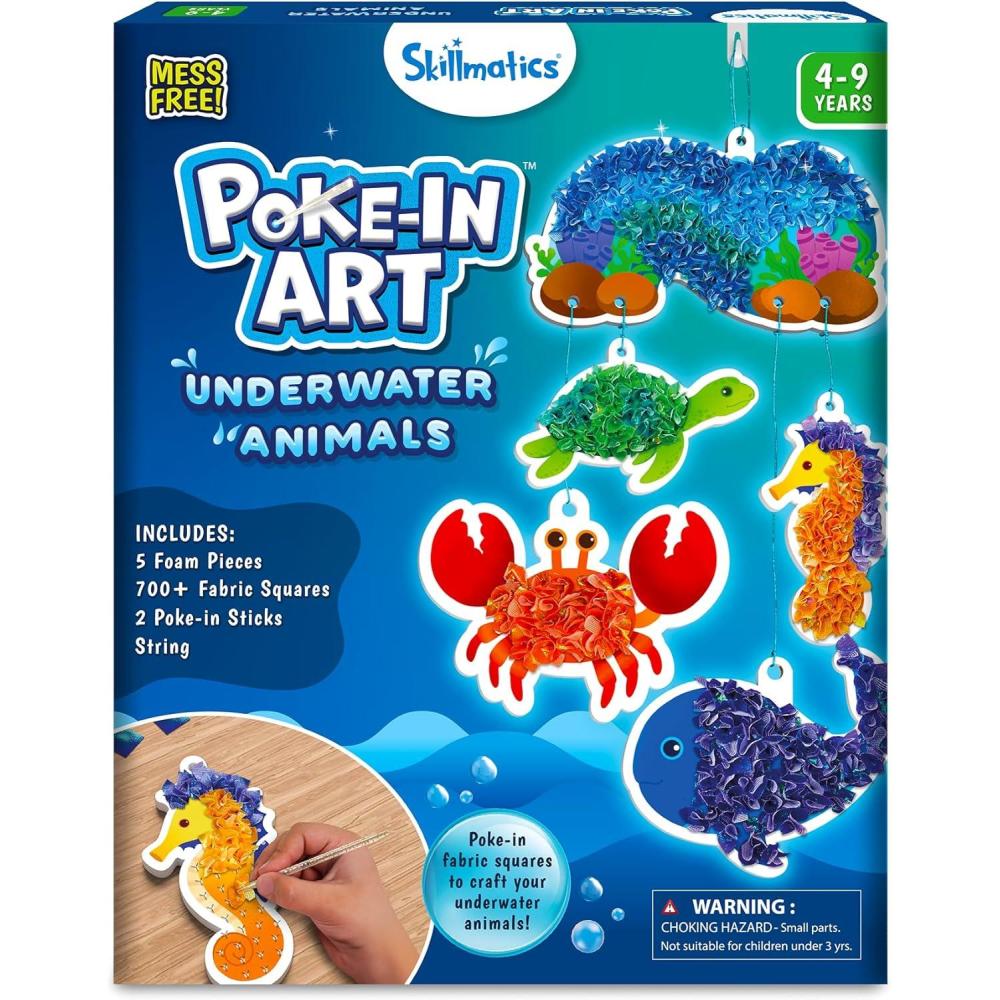 image:imageSkillmatics Pokein Art  Disney Princesses MessFree Fun for Kids DIY Wood Craft Kits Creative Activity Gifts for Girls Ages 4 5 6 7 8 9 Includes Cinderella Ariel Moana Rapunzel amp More5 Underwater Animals