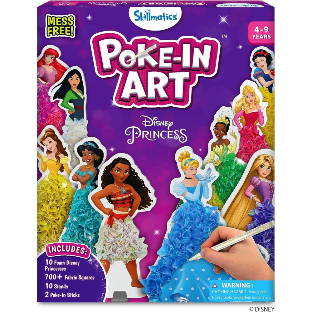 image:imageSkillmatics Pokein Art  Disney Princesses MessFree Fun for Kids DIY Wood Craft Kits Creative Activity Gifts for Girls Ages 4 5 6 7 8 9 Includes Cinderella Ariel Moana Rapunzel amp More2 Disney Princess