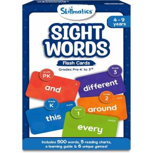 Skillmatics Flash Cards – 500 Sight Words for Preschool (Pre-K), Kindergarten, 1st, 2nd, 3rd Grade Gifts, Includes The Dolch & Fry Word List & 6 Unique Games(Sight Words)