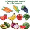 Skillmatics Step by Step Puzzles – 40 Piece Jigsaw & Toddler Puzzles, Montessori Educational Toy for Boys & Girls, Fruits and Vegetables, Travel Friendly, Gifts for Kids Ages 3, 4, 5 and Up(3. Fruits & Vegetables)