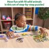 Skillmatics Step by Step Puzzles – 40 Piece Jigsaw & Toddler Puzzles, Montessori Educational Toy for Boys & Girls, Fruits and Vegetables, Travel Friendly, Gifts for Kids Ages 3, 4, 5 and Up(2. Wild Animals)