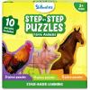 Skillmatics Step by Step Puzzles – 40 Piece Jigsaw & Toddler Puzzles, Montessori Educational Toy for Boys & Girls, Fruits and Vegetables, Travel Friendly, Gifts for Kids Ages 3, 4, 5 and Up(1. Farm Animals)