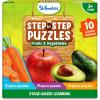 Skillmatics Step by Step Puzzles – 40 Piece Jigsaw & Toddler Puzzles, Montessori Educational Toy for Boys & Girls, Fruits and Vegetables, Travel Friendly, Gifts for Kids Ages 3, 4, 5 and Up(3. Fruits & Vegetables)