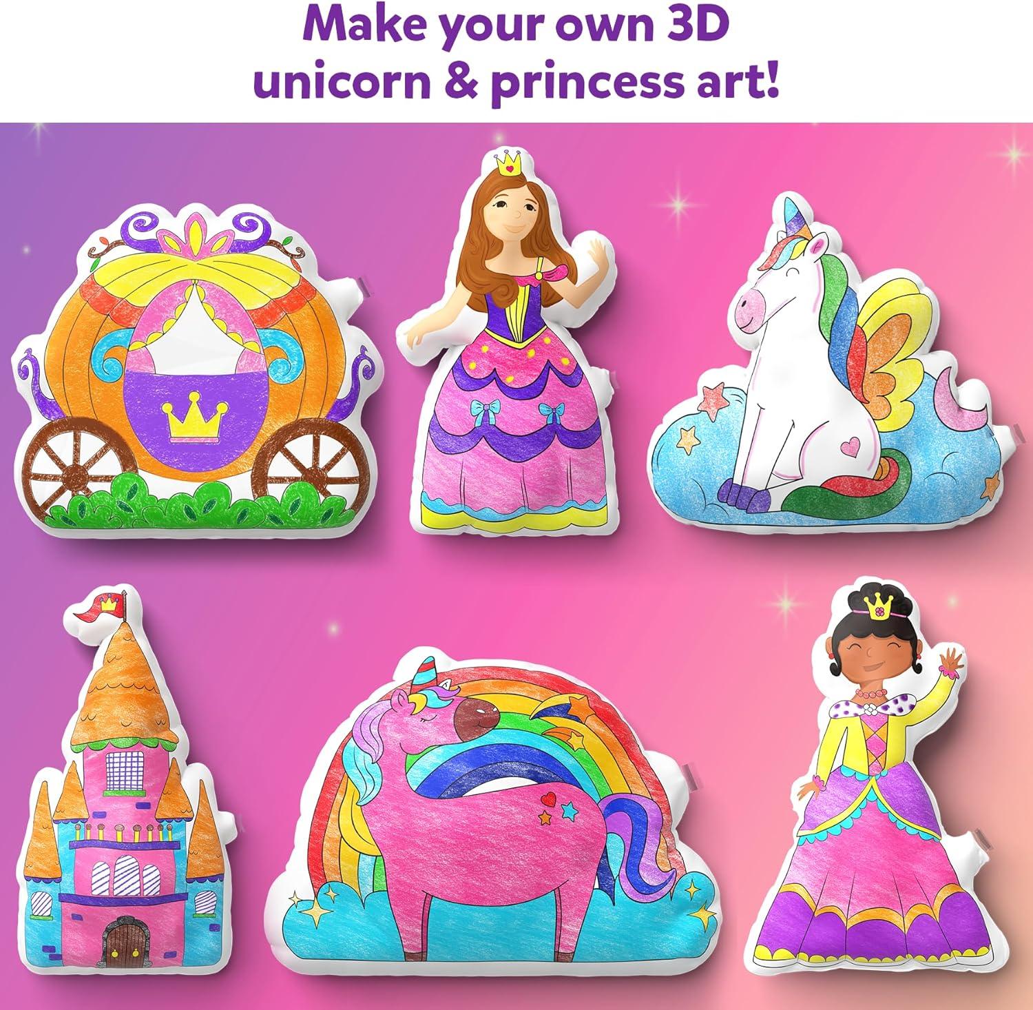 image:imageSkillmatics Inflatable Art Unicorns amp Princesses  3D DIY Craft Kit for Kids MessFree Coloring Set with Crayons amp Straws Gift for Girls amp Boys Ages 4 5 6 7