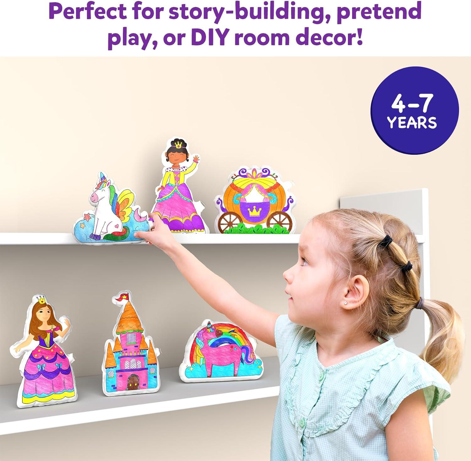 image:imageSkillmatics Inflatable Art Unicorns amp Princesses  3D DIY Craft Kit for Kids MessFree Coloring Set with Crayons amp Straws Gift for Girls amp Boys Ages 4 5 6 7