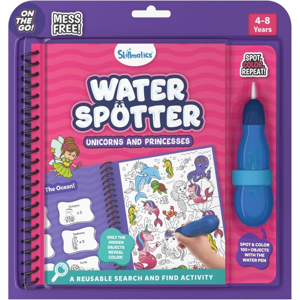 image:imageSkillmatics Reusable Search amp Find Book  Water Spotter MessFree Fun Learning Activity Unicorns amp Princesses Travel Toy Gifts for Kids Ages 4 5 6 7 8Unicorns  Princesses