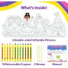 Skillmatics Inflatable Art Unicorns & Princesses – 3D DIY Craft Kit for Kids, Mess-Free Coloring Set with Crayons & Straws, Gift for Girls & Boys Ages 4, 5, 6, 7