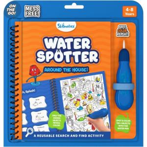Skillmatics Reusable Search & Find Book – Water Spotter, Mess-Free, Fun Learning Activity, Unicorns & Princesses, Travel Toy, Gifts for Kids Ages 4, 5, 6, 7, 8(Around the House)