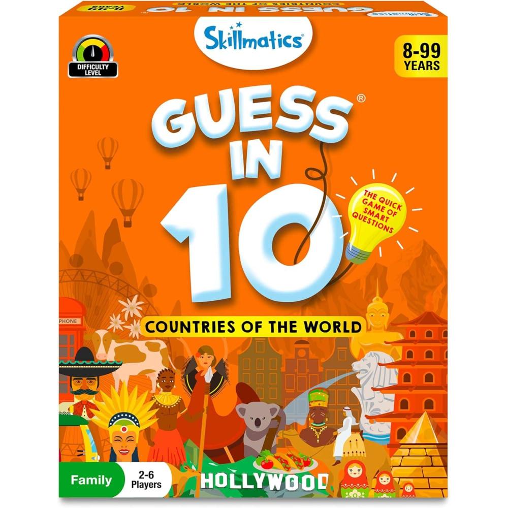 image:imageSkillmatics Guess in 10 National Geographic Animals Educational Card Game for Kids amp Families Animal Trivia amp Travel Game Gifts for Ages 6 7 8 9 and Up8 Countries of the World