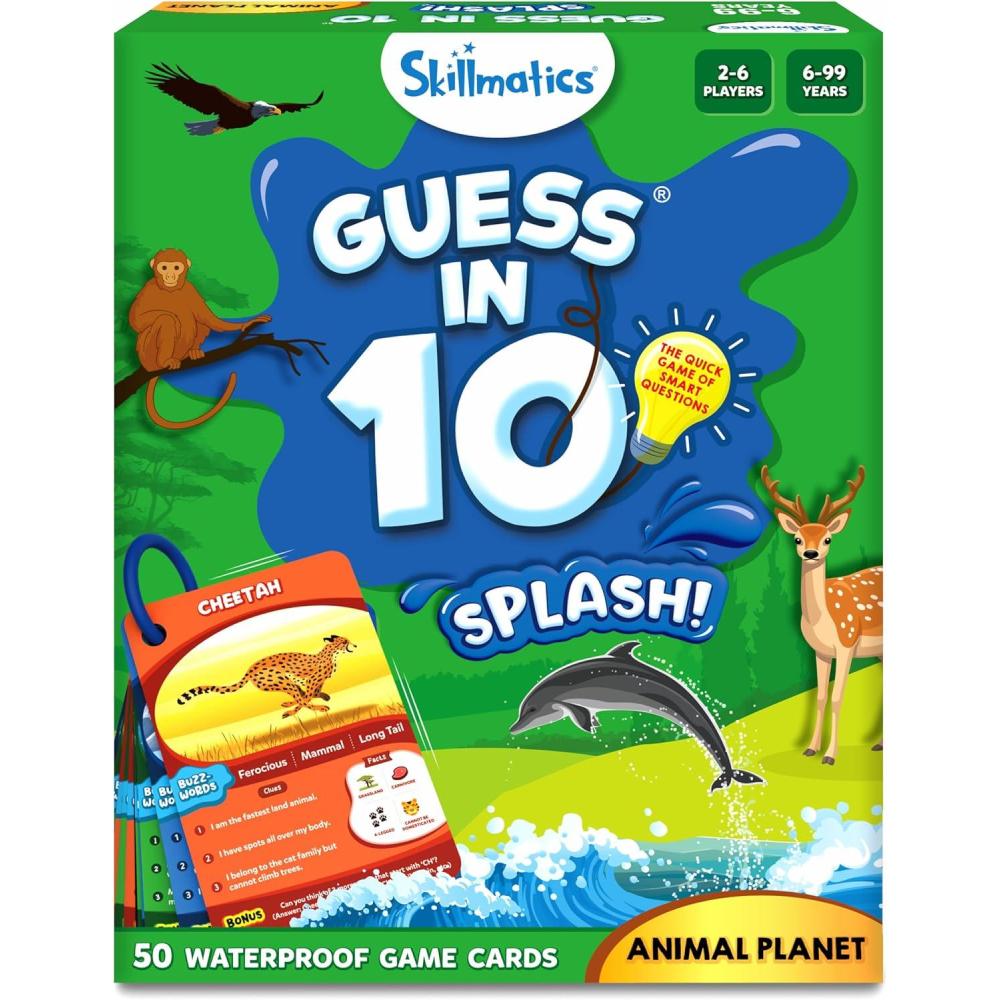 image:imageSkillmatics Guess in 10 National Geographic Animals Educational Card Game for Kids amp Families Animal Trivia amp Travel Game Gifts for Ages 6 7 8 9 and Up6 Waterproof Animal Planet