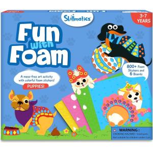 Skillmatics Foam Sticker Art – Disney Princess, 800+ 3D Foam Stickers, Mess-Free Fun for Kids, DIY Felt Craft Kits, Gifts for Fans of Cinderella, Belle, Rapunzel, Ages 3, 4, 5, 6, 7(Puppies!)