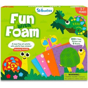Skillmatics Foam Sticker Art – Disney Princess, 800+ 3D Foam Stickers, Mess-Free Fun for Kids, DIY Felt Craft Kits, Gifts for Fans of Cinderella, Belle, Rapunzel, Ages 3, 4, 5, 6, 7(2. Animals)
