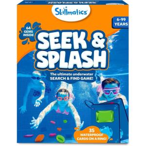 Skillmatics Pool Toys – Seek & Splash, Search & Find Water Game, Swimming Pool Dive Toy for Kids, Summer Fun & Gifts for Boys & Girls Ages 6, 7, 8, 9, 10, 11 & Up, Includes 64 Colorful Gems(Seek & Splash)
