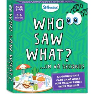 Skillmatics Board & Card Game – Who Saw What? in 60 Seconds, Memory Game for Kids, Teens & Adults, Fast-Paced Family Game Night Fun, Quick-Thinking Party Game, Gift for Ages 7, 8, 9 & Up