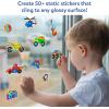 Skillmatics Cling Art – Color Clingz Animals, 50+ Reusable Static Stickers, Mess-Free Fun for Kids, DIY Craft Kits & Supplies, Travel Toys, Creative Gifts for Boys and Girls Ages 3, 4, 5, 6, 7(Cars  Sports  Dinos & More!)