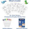 Skillmatics Cling Art – Color Clingz Animals, 50+ Reusable Static Stickers, Mess-Free Fun for Kids, DIY Craft Kits & Supplies, Travel Toys, Creative Gifts for Boys and Girls Ages 3, 4, 5, 6, 7(Cars  Sports  Dinos & More!)