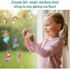 Skillmatics Cling Art – Color Clingz Animals, 50+ Reusable Static Stickers, Mess-Free Fun for Kids, DIY Craft Kits & Supplies, Travel Toys, Creative Gifts for Boys and Girls Ages 3, 4, 5, 6, 7(Unicorns & Princesses)