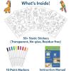 Skillmatics Cling Art – Color Clingz Animals, 50+ Reusable Static Stickers, Mess-Free Fun for Kids, DIY Craft Kits & Supplies, Travel Toys, Creative Gifts for Boys and Girls Ages 3, 4, 5, 6, 7(Animals)
