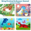 Skillmatics Dot It Sticker Art – Dress Up, Mess-Free Fun for Kids, 500+ Stickers, Craft Kits, DIY Scrapbooking Activity, Travel Toys, Gifts for Boys & Girls Ages 3, 4, 5, 6, 7(8. Animals & Dinosaurs Combo)