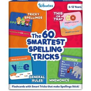Skillmatics Spelling Tricks Flash Cards for Kids – 60 Cards with 4 Categories, Spelling Strategies for Writing Practice & Test Prep, Screen-Free Language Learning Aids, Educational Gift for Ages 6–12