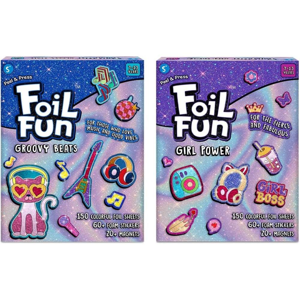 image:imageSkillmatics Foil Fun Groovy Beats amp Foil Fun Girl Power Bundle DIY Magnets MessFree Art Craft Kits amp Supplies DIY Creative Activities Gifts for Boys amp Girls Ages 7 8 9 amp Up
