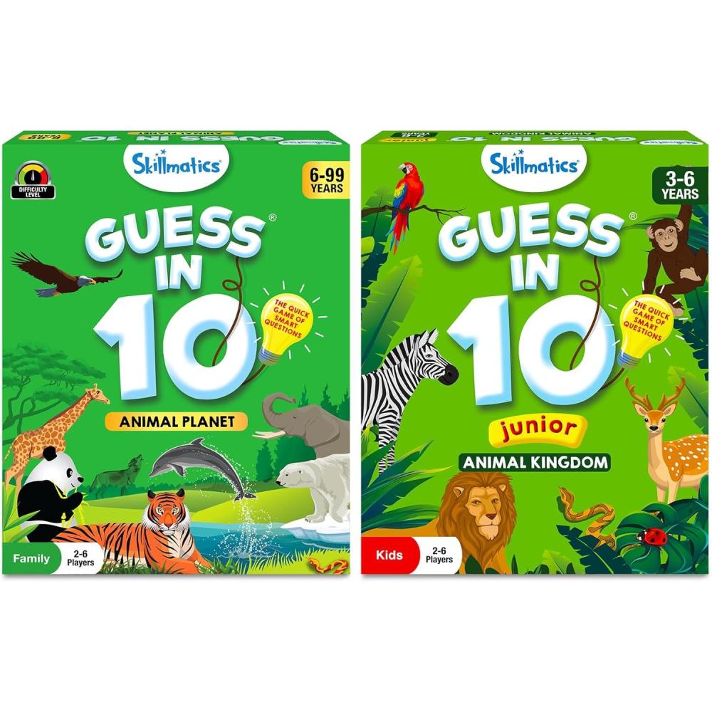image:imageSkillmatics Guess in 10 Animal Planet amp Guess in 10 Junior Animal Kingdom Bundle Perfect for Boys Girls Kids and Families Who Love Educational Toys Board Games Gifts for Ages 3 4 5 6 and Up