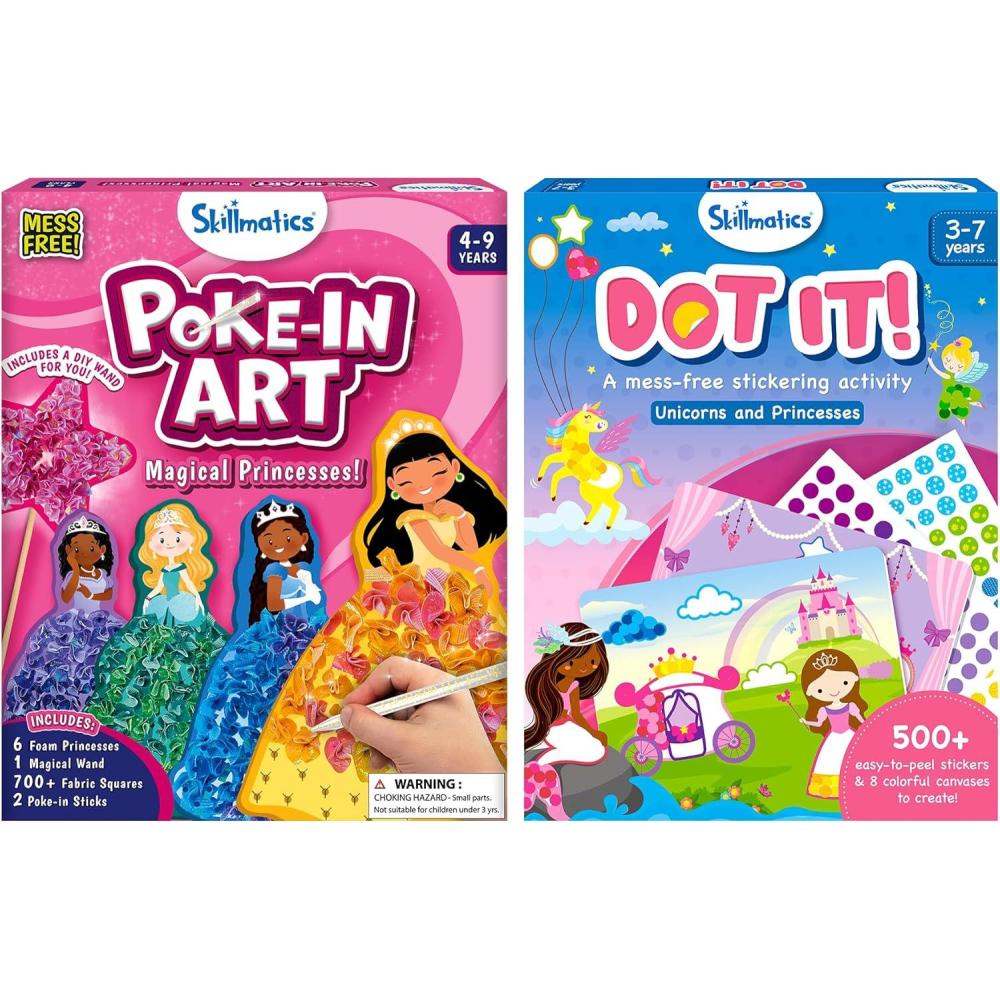 image:imageSkillmatics Poke in Art Magical Princess amp Dot it Unicorns amp Princesses Bundle No Mess Art for Kids DIY Creative Activity Gifts for Boys amp Girls Ages 3 4 5 6 7 8 9