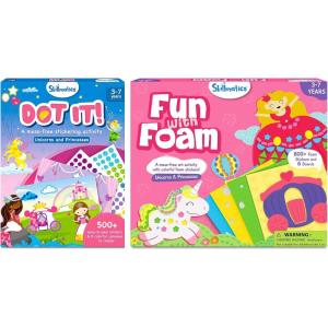 Skillmatics Dot It & Fun with Foam Unicorns & Princesses Theme Bundle, Art & Craft Kits, DIY Activities for Kids