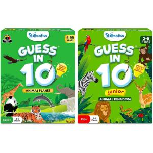 Skillmatics Guess in 10 Animal Planet & Guess in 10 Junior Animal Kingdom Bundle, Perfect for Boys, Girls, Kids, and Families Who Love Educational Toys, Board Games, Gifts for Ages 3, 4, 5, 6 and Up
